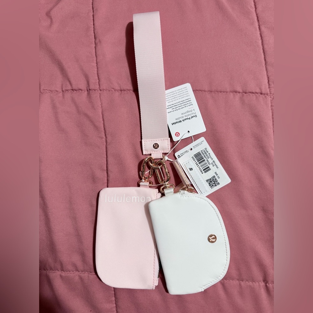 Lululemon Dual Pouch Wristlet - Blush and Ivory